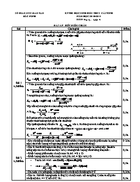 Đáp án đề thi học sinh giỏi cấp tỉnh Vật lí 9 - Năm học 2010-2011 - Sở GD & ĐT Bắc Ninh